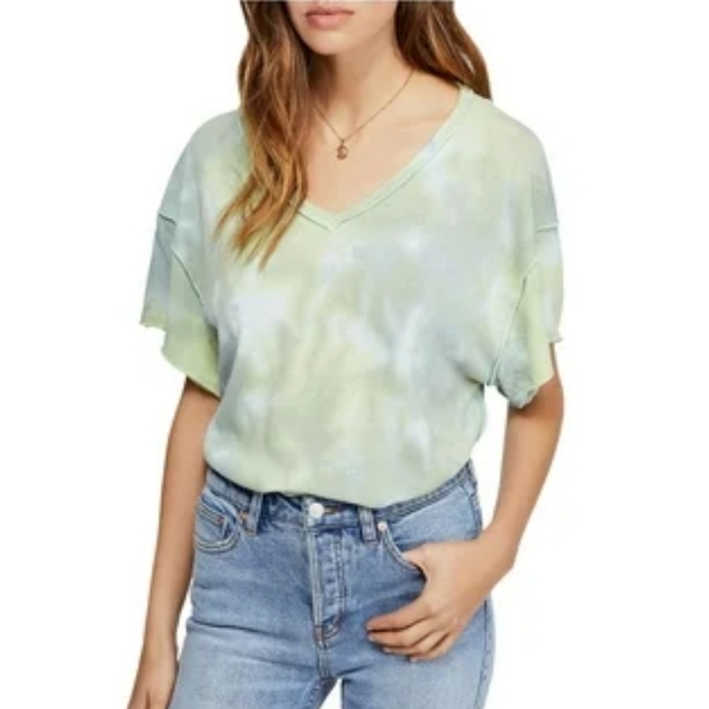 Loose kaffle knit tie-dye shirt medium